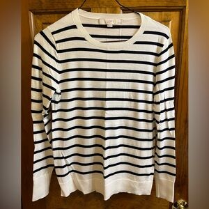 Loft navy blue striped sweater